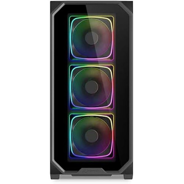 PC-kabinet ATX - SHARKOON - AK5G RGB - hærdet glas - 4 PWM blæsere - Kompatibel med væskekøling