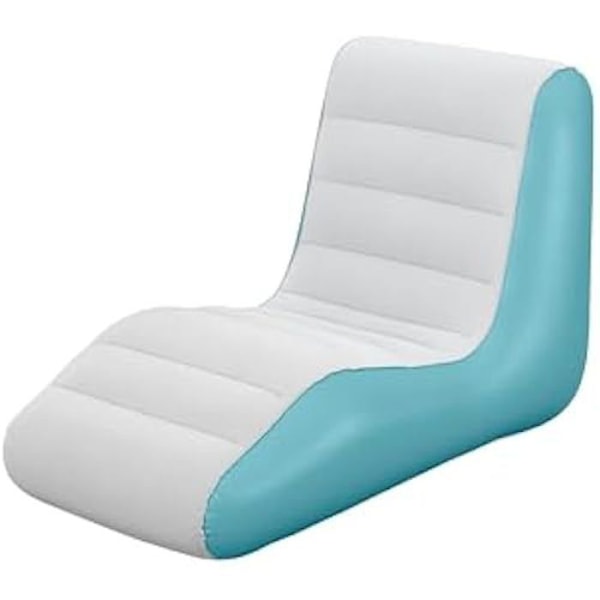 Lounge stol - BESTWAY - Luksus fritid stol - 1 plads - Flokket overflade - Ergonomisk Gråblå