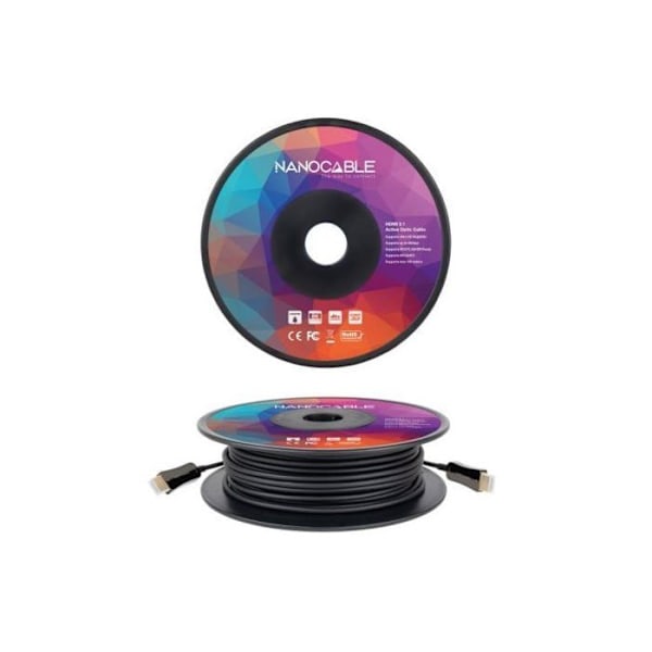 Nanocable Kaapeli HDMI 2.1 AOC 8K Uros/Uros 50m Musta