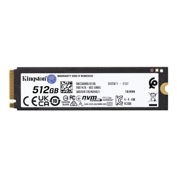 KINGSTON – Sisäinen SSD – KC3000 – 512 Gt – M.2 NVMe (SKC3000S/512G)