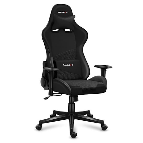 Spelstol - HUZARO - Force 6.2 Carbon - Ergonomisk - Ländryggsstöd - Justerbar höjd svart