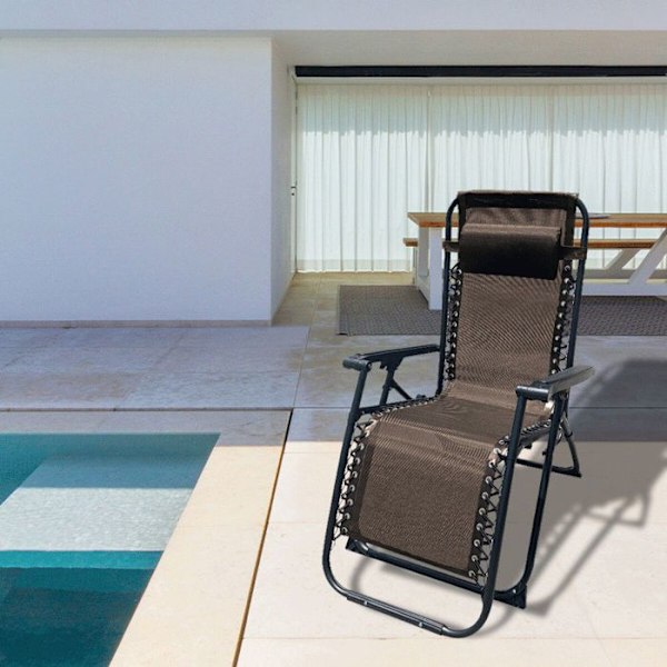 Liggande utomhus Trädgårdsstol 90 x 108 x 66 cm Brun - Marbueno