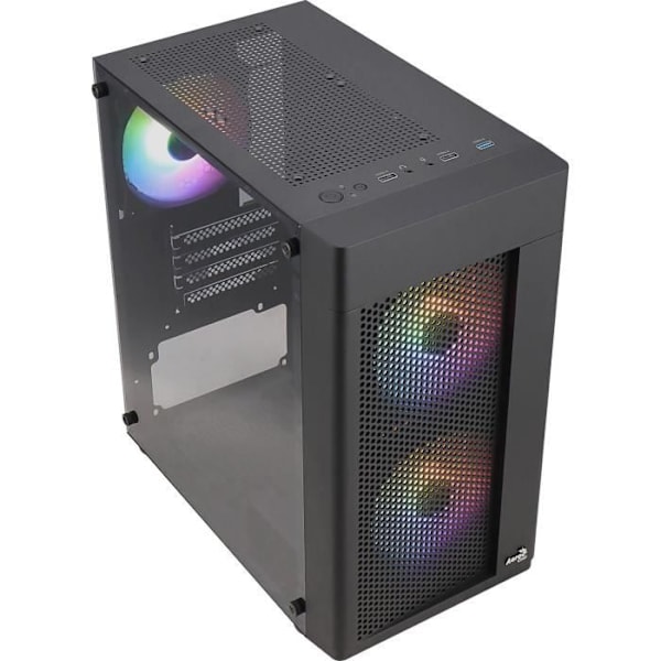 Kotelointi - AEROCOOL - Hexform G v2 (Musta) - Mini tornia - Micro-ATX-muotoinen - Ilman virtalähdettä