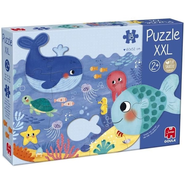 XXL Pussel - Ocean - GOULA - 4 element - 60 x 52 cm - För baby från 24 månader till 2 år Flerfärgad