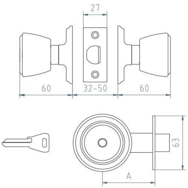 MESSING LÅSE 70 3-3 508 MCM