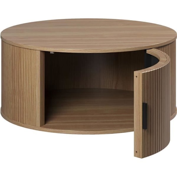 Bordplade - Rund - I MDF - Eg - Essentiel - Diameter 80 cm Højde 36 cm - RONIN Egetræ