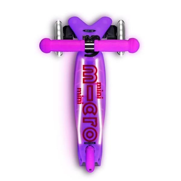 Trottinette - Mikro Mobilitet - Mini Micro Deluxe Glow LED Plus - Rosa - 3 hjul - 1,95 kg Lyserød