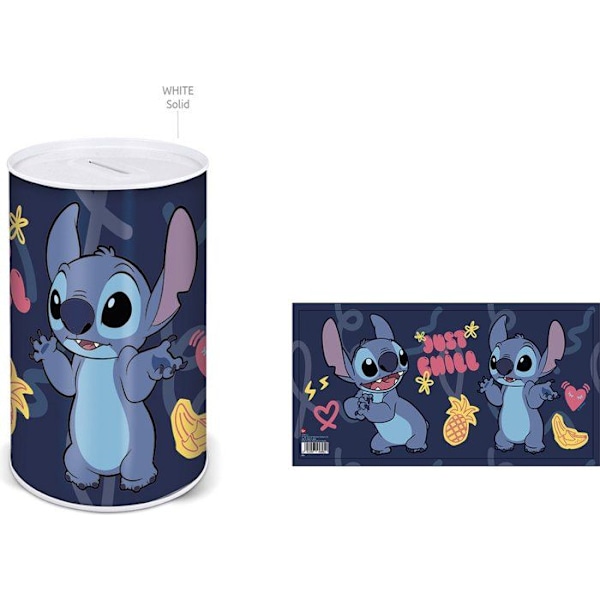 Metal spare bank - DISNEY - LILO AND STITCH - Multicolor - Cylindrical - For children Flerfarvet