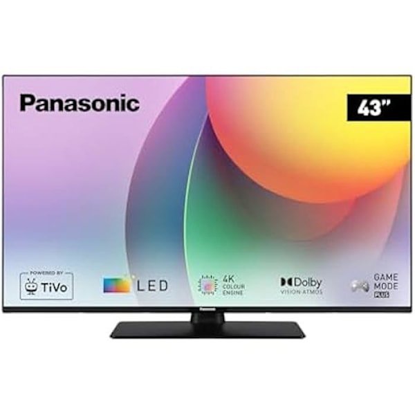 Panasonic TB-43W60AEZ, W60 Series 43 tommer 4K Ultra HD LED Smart TV, 2024, TiVo, 4K Color Engine, Dolby Vision & Atmos, Game Mode Sort