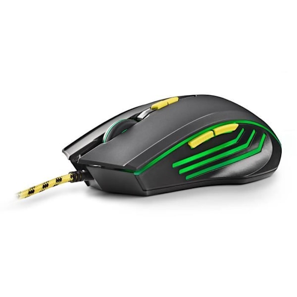 NGS GMX-123: Langallinen pelihiiri, jossa on sateenkaari-LED ja ultrakevyt. 800/1200/2400/3200 DPI. USB-liitin. Plug & Play.