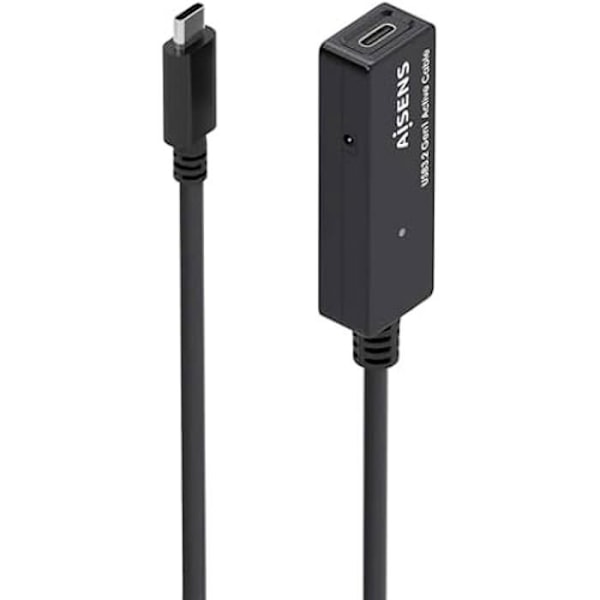 USB kabel - AISENS - A107-0870 - USB 3.2 Gen1X1 - 10 m - Sort med forstærker