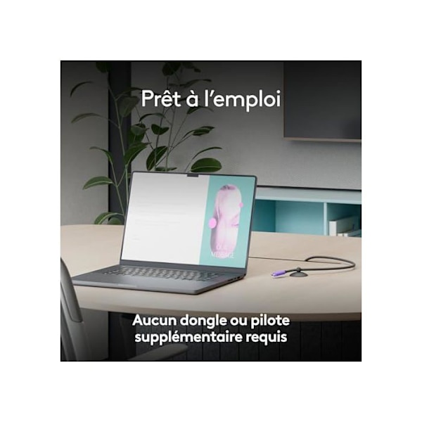 USB-kaapeli - Logitech - 24-napin USB-C - USB 3.1 Gen 2 - 5 m - Musta