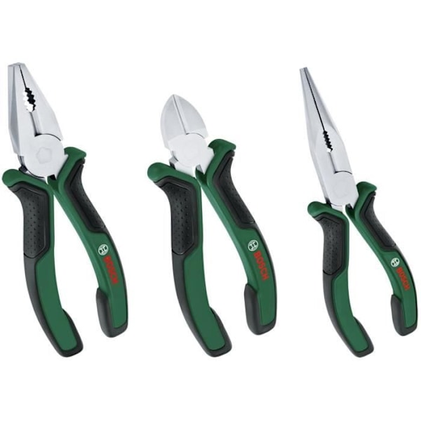 Bosch Home and Garden - Sæt med 3 tænger (universelle, lange næb, diagonale klippe, holdbare; ergonomiske)