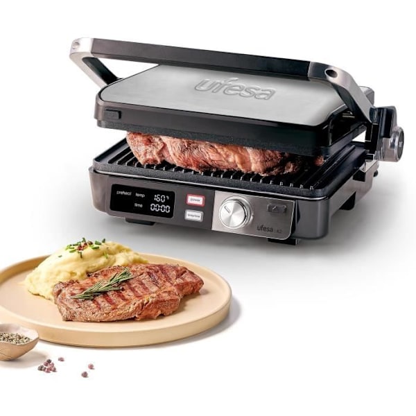 Elgrill - Ufesa - PR K2 - 2000W - Non-stick plader - LCD skærm