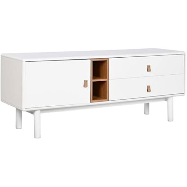 TV-møbel - HOME ESPRIT - Naturlig Hvid - 181 x 16 x 51 cm - Let at samle - Firkantet Flerfärgad