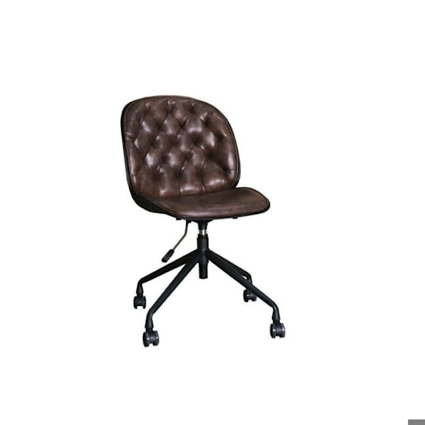 Kontorsstol i polypropen DKD Home Decor mörkbrun/svart