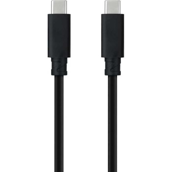 NANOCABLE, SÄTT ATT ANSLUTA 10.01.4102 Dubbel USB 3.1 Gen.2 Typ C Hane-kabel 2m Svart 5A 4K-60Hz 10Gbps 5A 10.01.4102 2m Svart