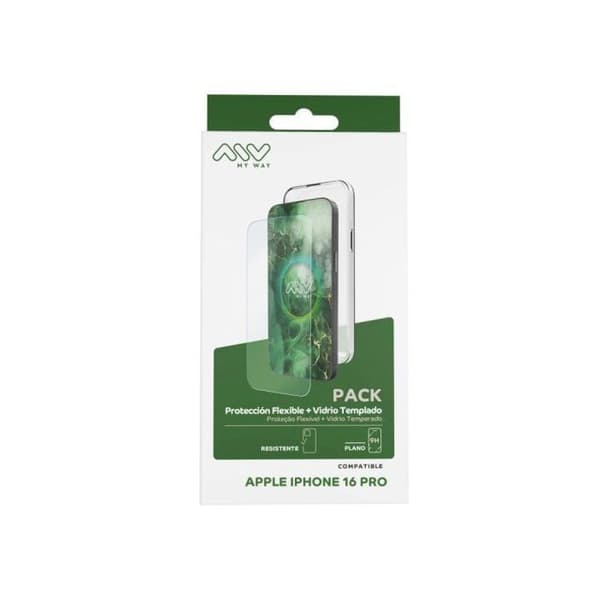 Myway Funda Compatible Con Apple Iphone 16 Pro + Protector Pantalla Vidrio Templado Plano