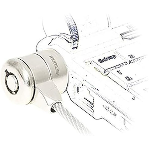Säkerhetskabel - MOBILIS - Basic Säkerhetslås - Stål - Längd: 1,8 m - Ø: 3,5 mm Grå