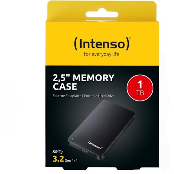 Ekstern harddisk - INTENSO - 2,5' - 1TB - Sort