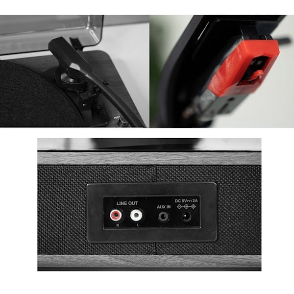 Muse MT-106 WB, Pladespiller i sort med 3 hastigheder 33/45/78 omdrejninger, Effekt 2x5W - Bluetooth, USB til afspilning og kodning sort