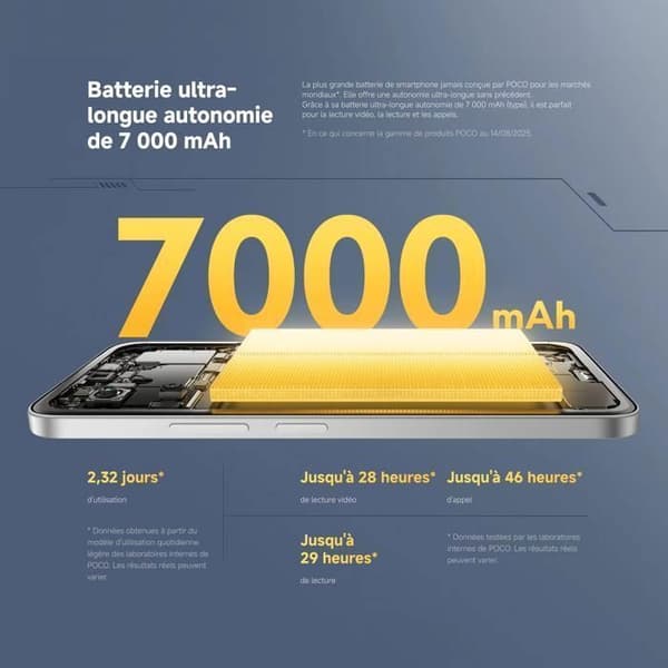 POCO M7 Argent 8 GB + 256 GB