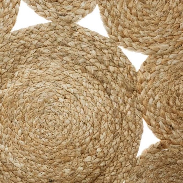 "Esra" gennembrudt jute tæppe D80 cm - Beige - Atmosphera indretningsarkitekt Beige