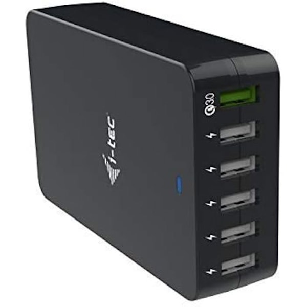 USB-laddare - I-TEC - i-tec Smart Charger - 6 USB-A-portar - 52W - Snabbladdning Svart