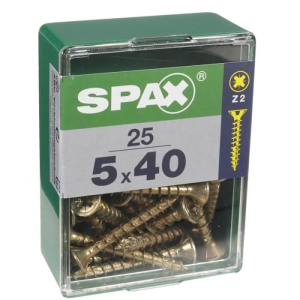 Vis - SPAX - Frestype - Stål - Diam. 5 mm - Længde 40 mm - Sæt af 25
