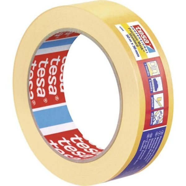 Maskeringsbånd - tesa - 04344 - Gul - 50 m x 30 mm - 1 stk(s) Gul