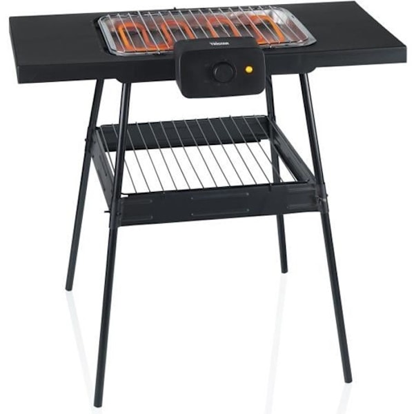 TRISTAR BQ-2870 elektrisk grill - På ben og bord - 2000W - Justerbar termostat Sort