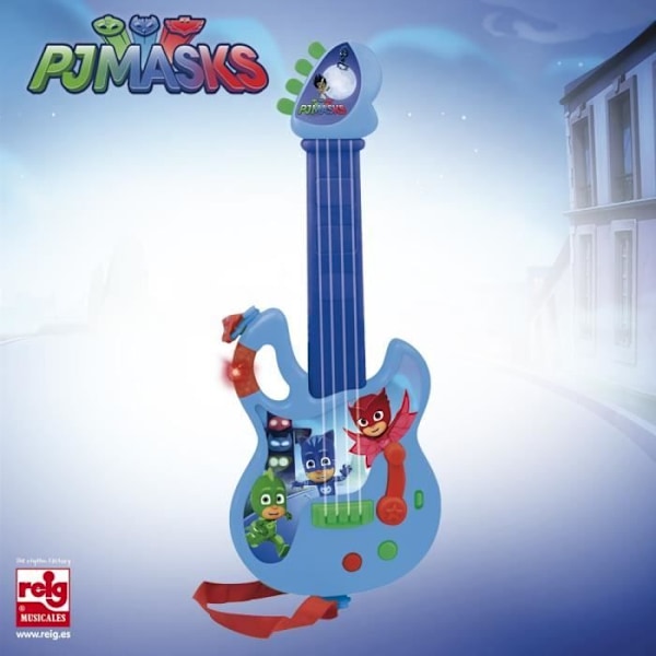 Elektroninen kitara - PJMASKS - 4 kieliä - 6 rytmiä - äänet - valo