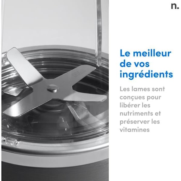 Blender - NUTRIBULLET - NB606DG - 600 W - 2 inkluderede kopper 700 ml og 500 ml - Grå - BPA-fri Grå