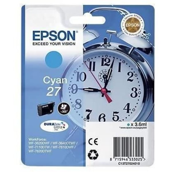 EPSON T2702 syaani mustekasetti – herätyskello (C13T27024012)