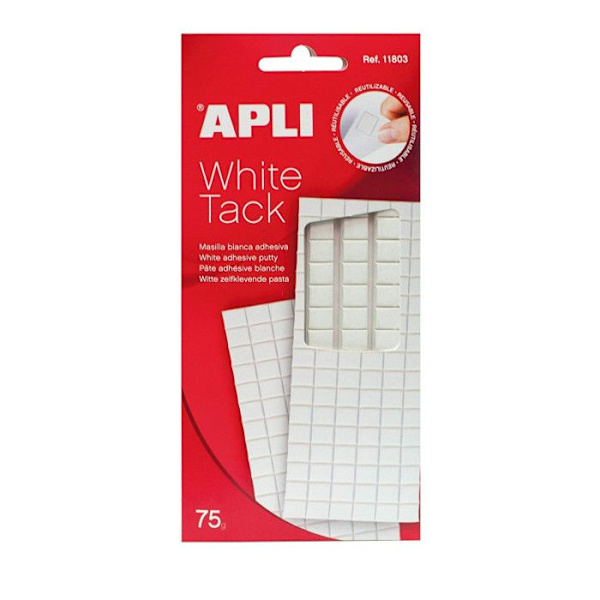 Liimapasta - APLI - Tack Paste - 75 gr - Uudelleenkäytettävä - Esileikattu pelleteiksi - Valkoinen