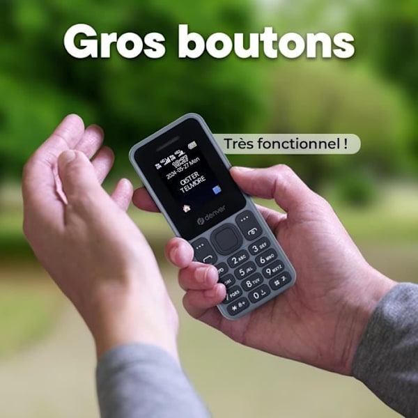 Denver Telefon Senior Mobil 4G - Uaflåst - med Store Taster - GSM - Bluetooth - Dobbel SIM - FAS1860L