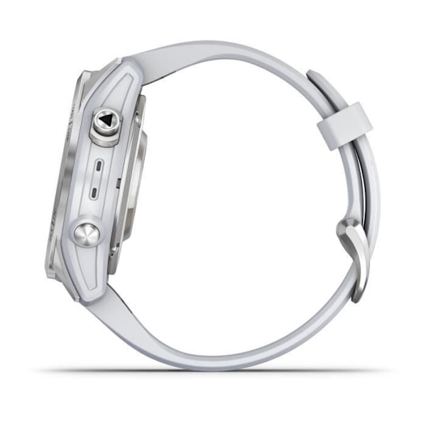 GARMIN - Epix Pro (Gen2) - Højtydende smartur - 42 mm - Stål, Sølv med hvid rem