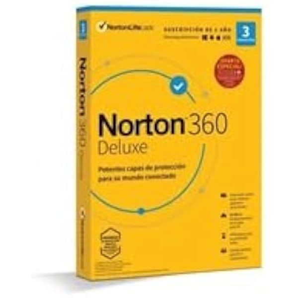 Norton 360 Deluxe - Norton - 25 Gt - 1 käyttäjä - 3 laitetta - 12 kuukautta tilausta