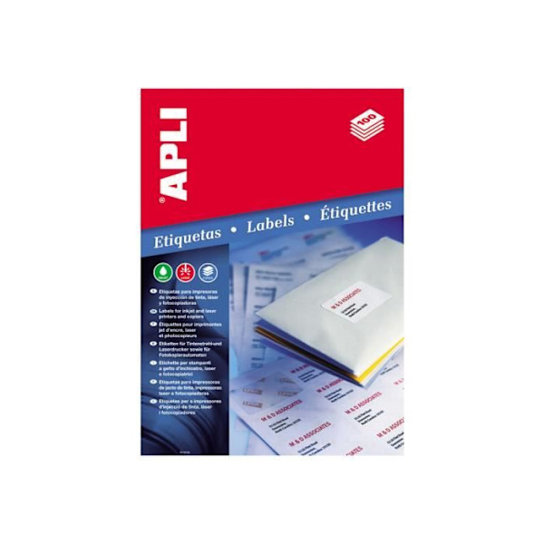 APLI PAPER Itseliimautuva valkoinen 70 x 25,4 mm 3300 tarra(a) (100 arkkia x 33) tarrat