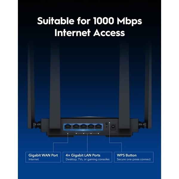 Cudy BE3600 WiFi 7 Gigabit 4 Virtuaalitukea Kaksitaajuusreititin WR3600 MU-MIMO Korkean Voiman Antenni Asiakkaat Ja VPN Palvelimet, Cudy Mesh, C