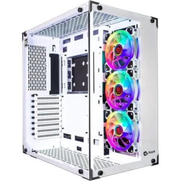 Tietokonekotelo - Talius - Cronos RGB ATX - Valkoinen - RGB-valaistus - Yhteensopiva ATX/Micro-ATX/Mini-ITX Valkoinen