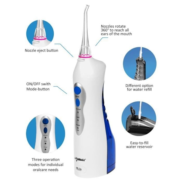 Langaton suunhuuhtelulaite 2 suutinta Promedix PR-770W IPX7 valkoinen hvid
