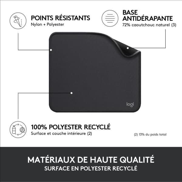 Hiirimatto - Logitech - Studio-sarja - Easy Glide - musta