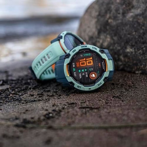 Garmin Instinct 3 GPS Ur - AMOLED - 45 mm - Vandtæt 10 ATM - Batterilevetid 18 dage - Vandfarvet grøn