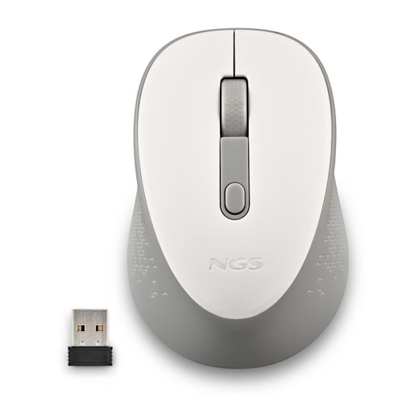 Trådløs optisk mus - NGS - DEW WHITE - 2,4 GHz - 800/1600 DPI - Ambidextrous, stille