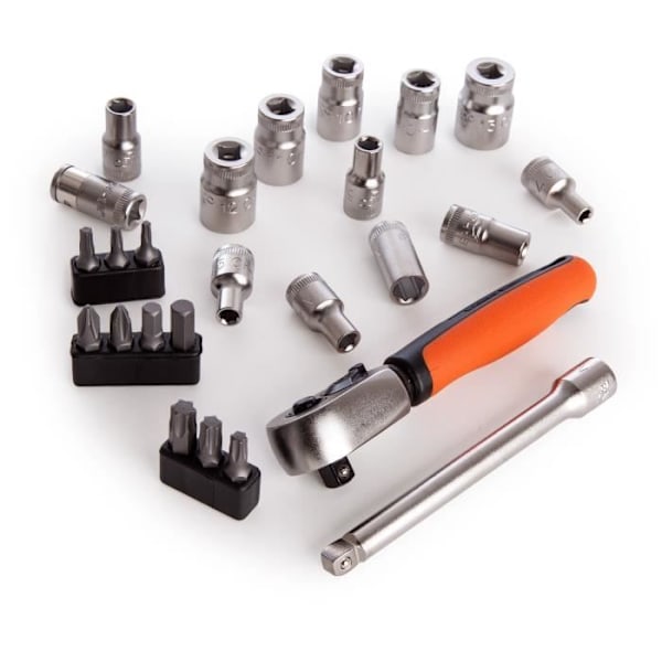 BAHCO 1/4 tomme 25 dele socket sæt - Højtydende stållegeme - Mikrosatineret finish
