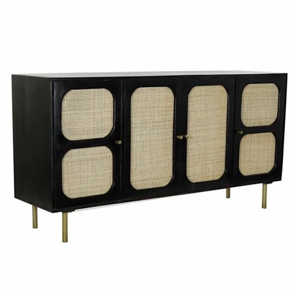 luonnonmusta buffetrottinki mangopuu (150 x 40 x 78 cm)