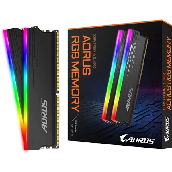 Minneskit - Gigabyte AORUS - 16 GB - DDR4 3733 MHz - RGB Fusion 2.0 - XMP 2.0 Kompatibel