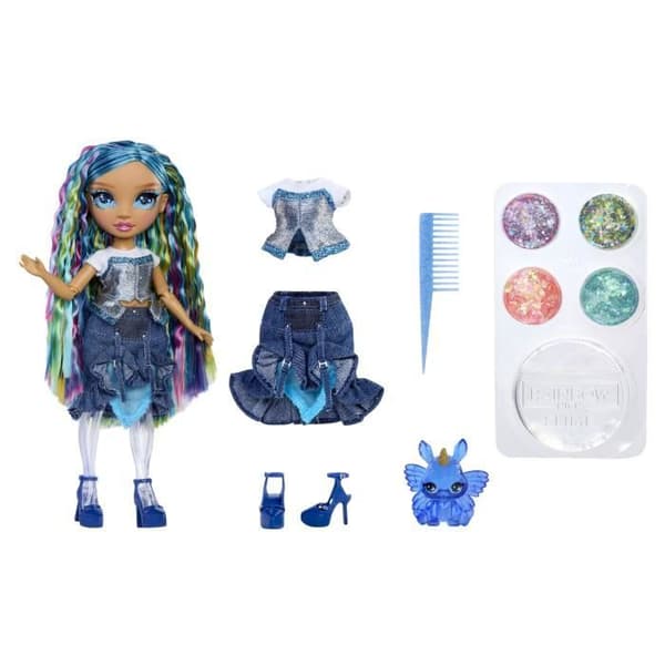 Rainbow High Rainbow Shimmers med Slime Mode docka - Skyler (blå)