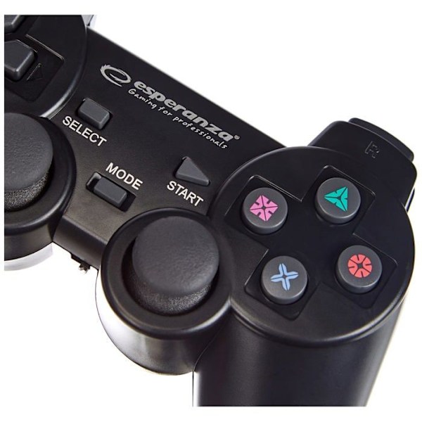 Spilcontroller - ESPERANZA - Gladiator - Kablet - Sort - PC og PS3 sort